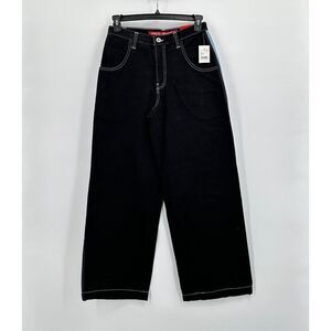 Vtg JNCO Jeans Mens‎ 29x30 Black Blue Tribal Crown Dragon Stripe Skate Deadstock